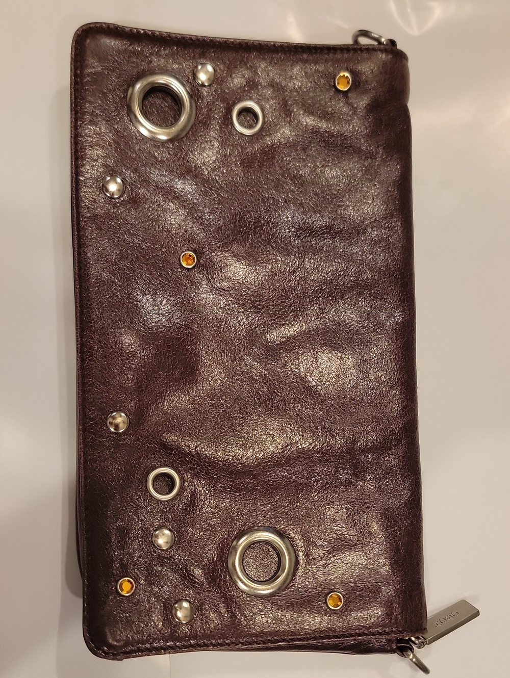Vintage HOBO International Brown Leather Clutch Bag - Excellent Condition
